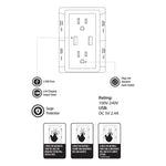 6 Port AC & 2 USB Swiviling Charging Station with Light