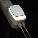 2 Port Travel Charger with Auto ID Technology & LED Light