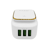 3 Port Travel Charger with Auto ID Technology & LED Light